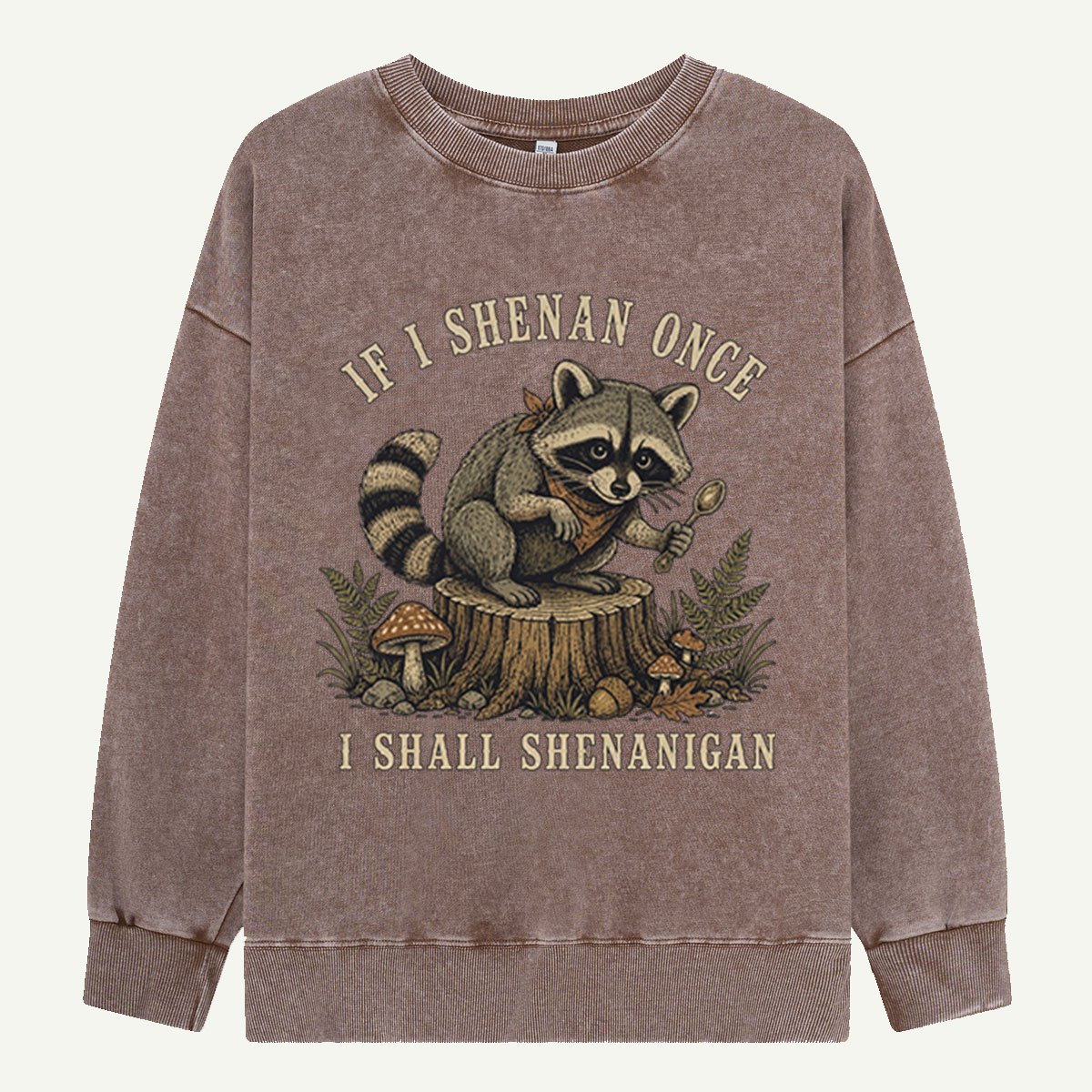 Raccoon Shenanigan Season Washed Sweatshirts