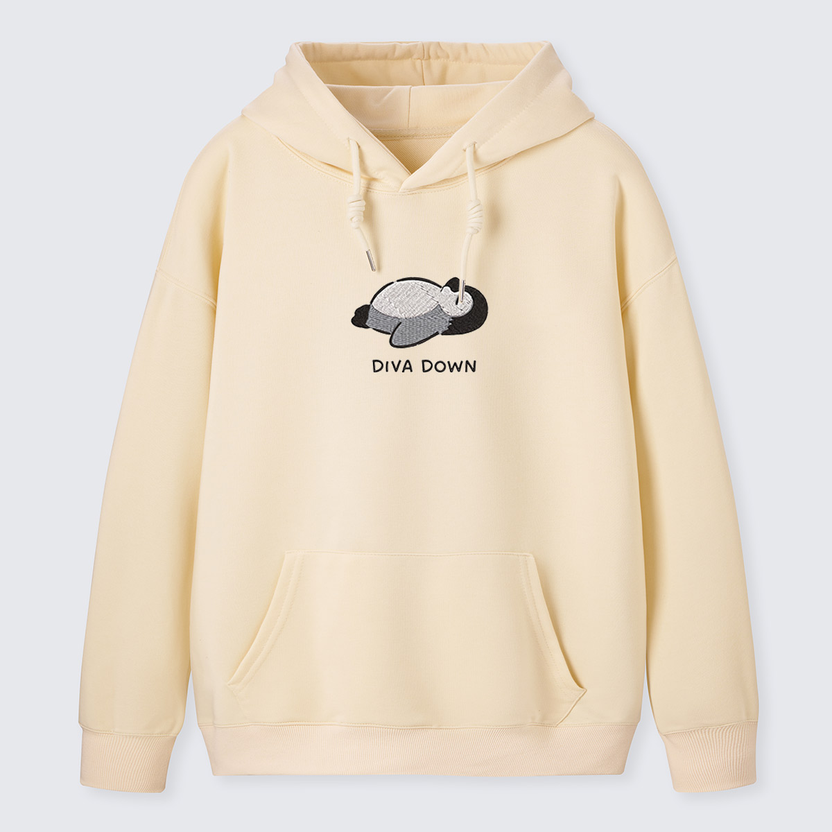 Sleeping Penguin Embroidered Cotton Hoodie