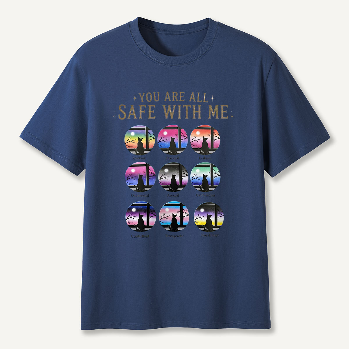 You Are All Safe With Me Cat T‑Shirt
