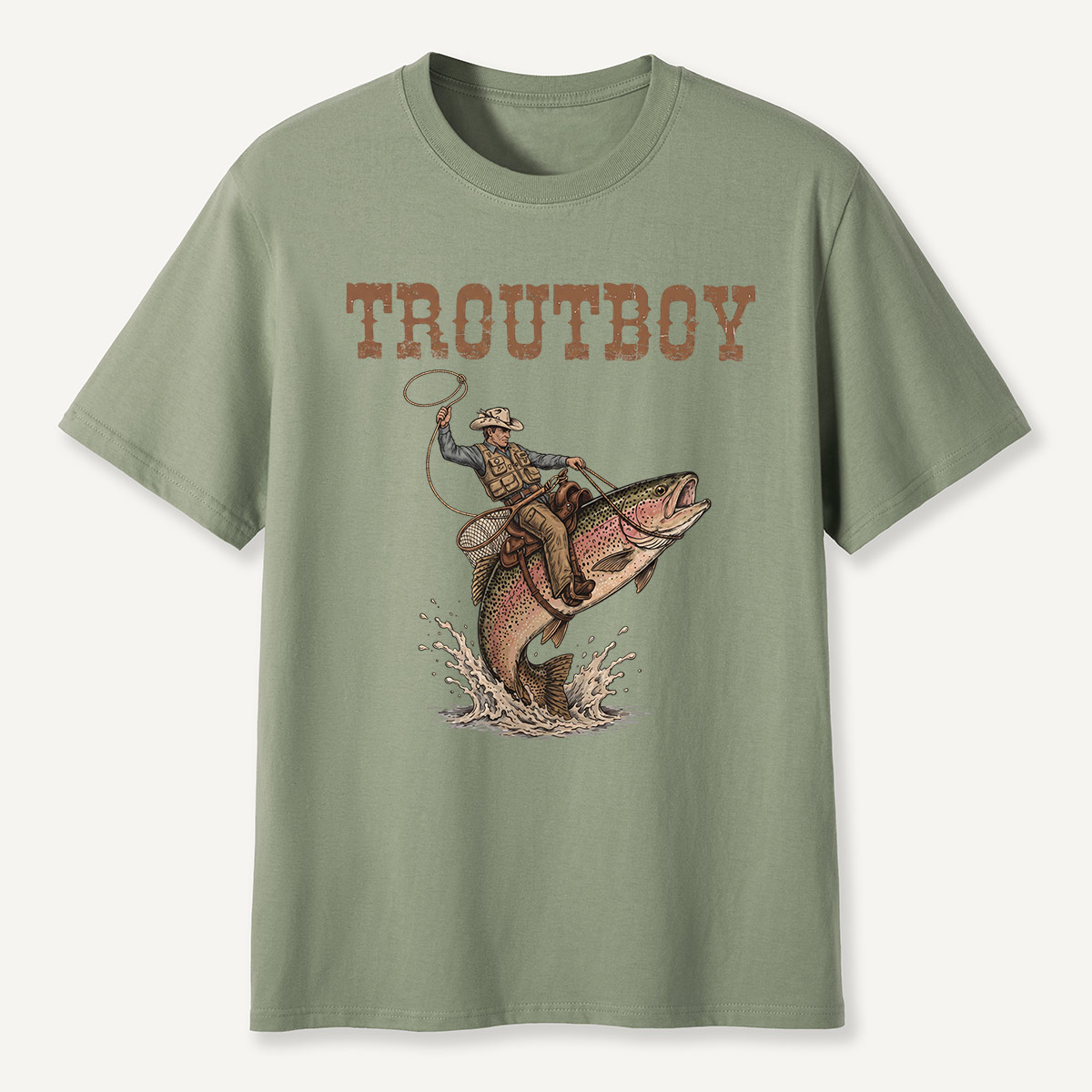 Cowboy Riding Trout T-Shirt
