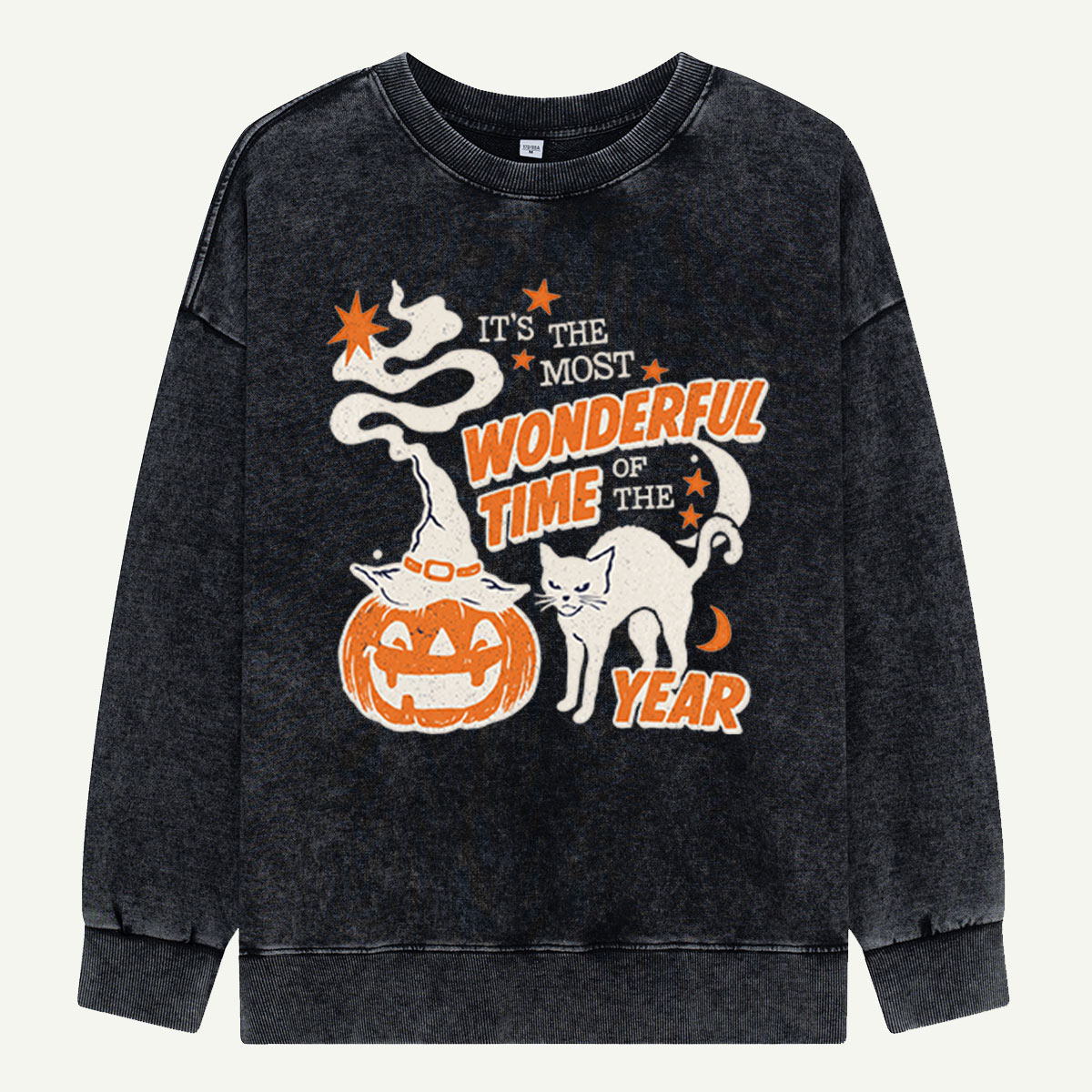 Pumpkin Cat Most Wonderful Washed Sweatshirts