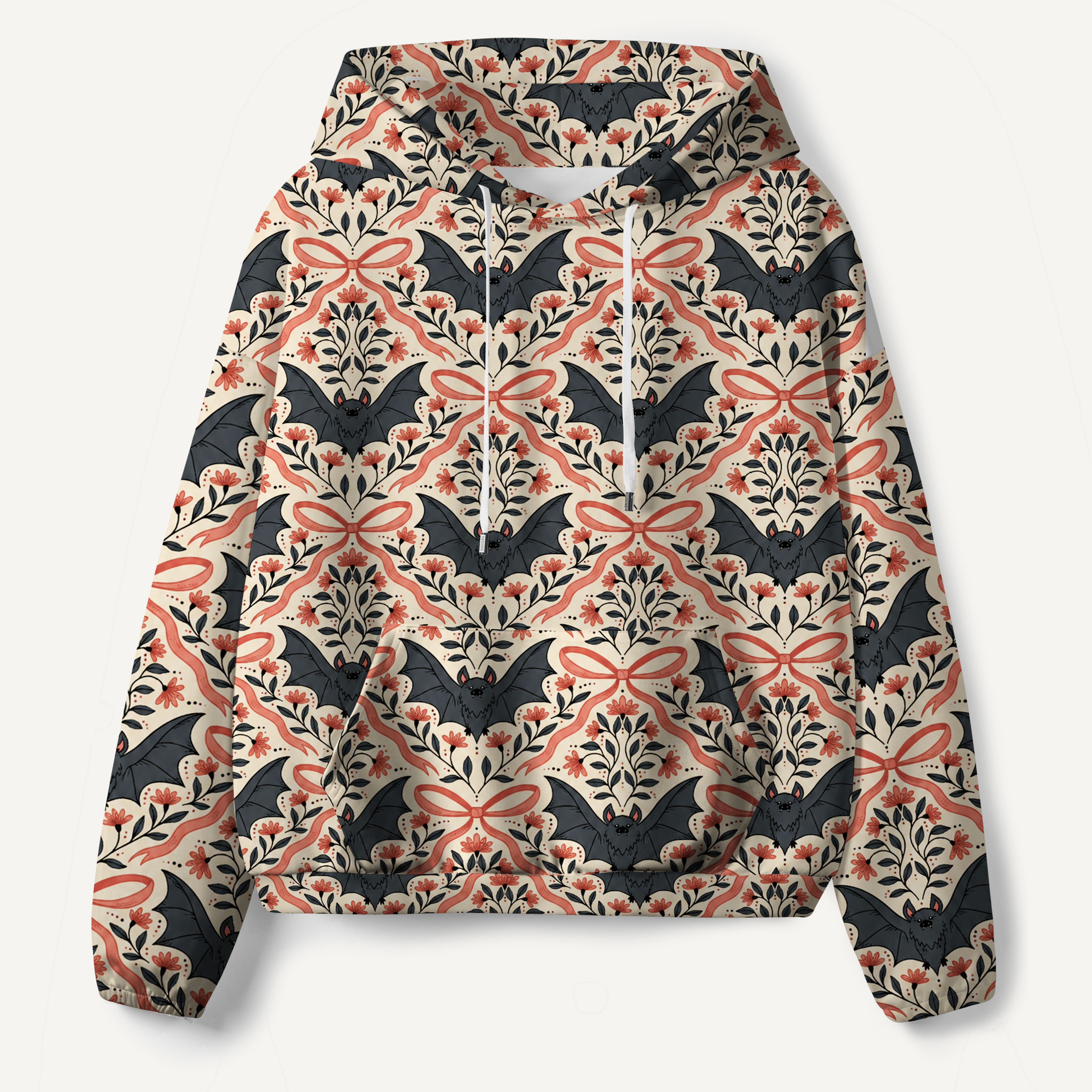 Gothic Bat Damask Pattern All-over Printed Hoodie