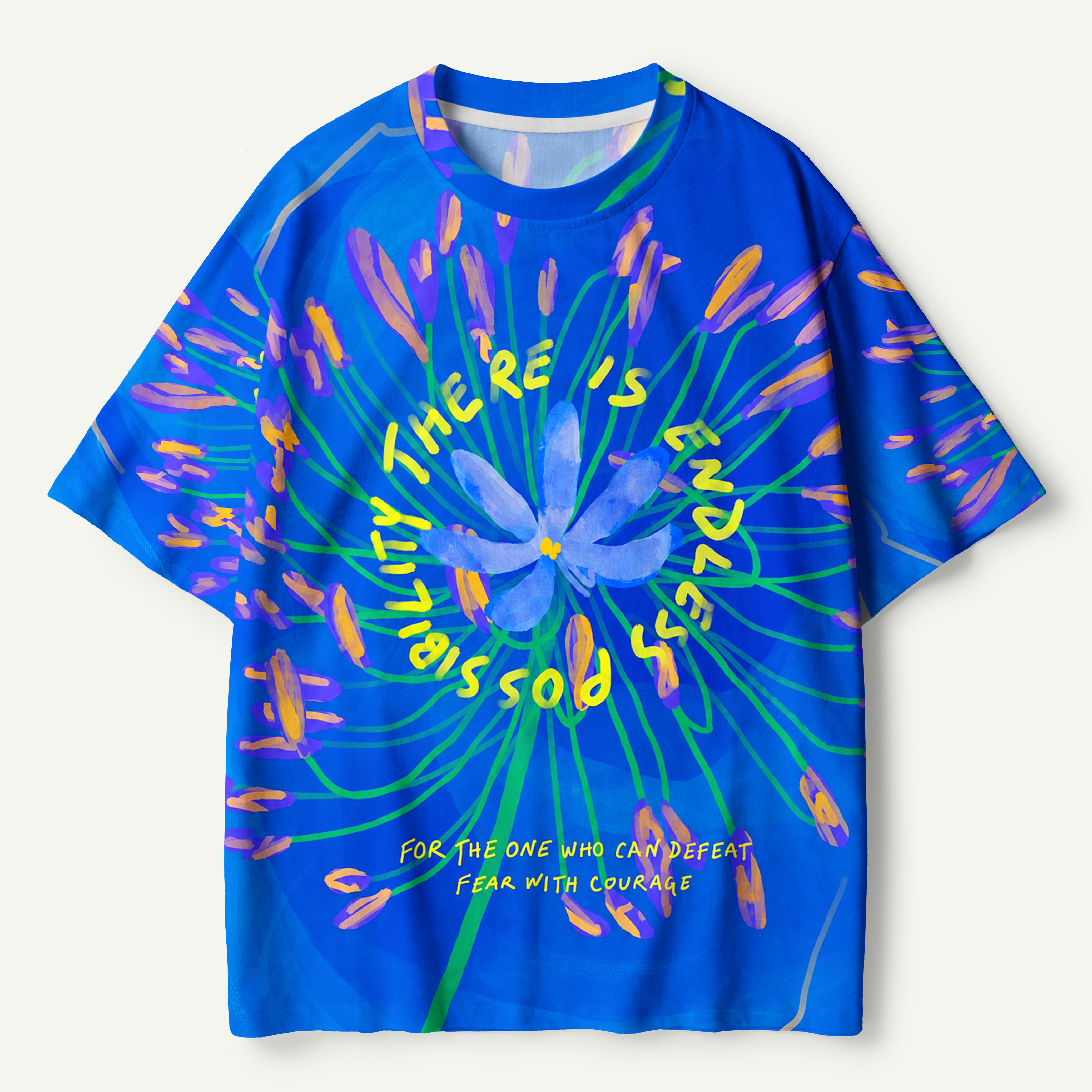 There Is Beauty In Being Yourself Floral Quote Premium Pure Cotton Tee