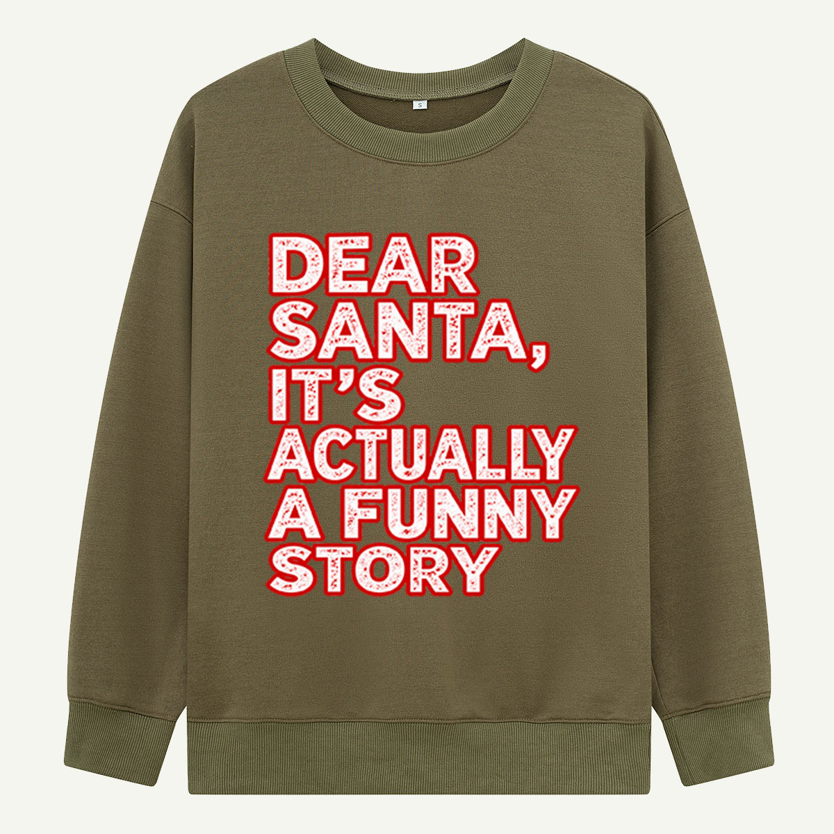 Dear Santa Its Actually A Funny Story Retro Christmas Quote Sweatshirts