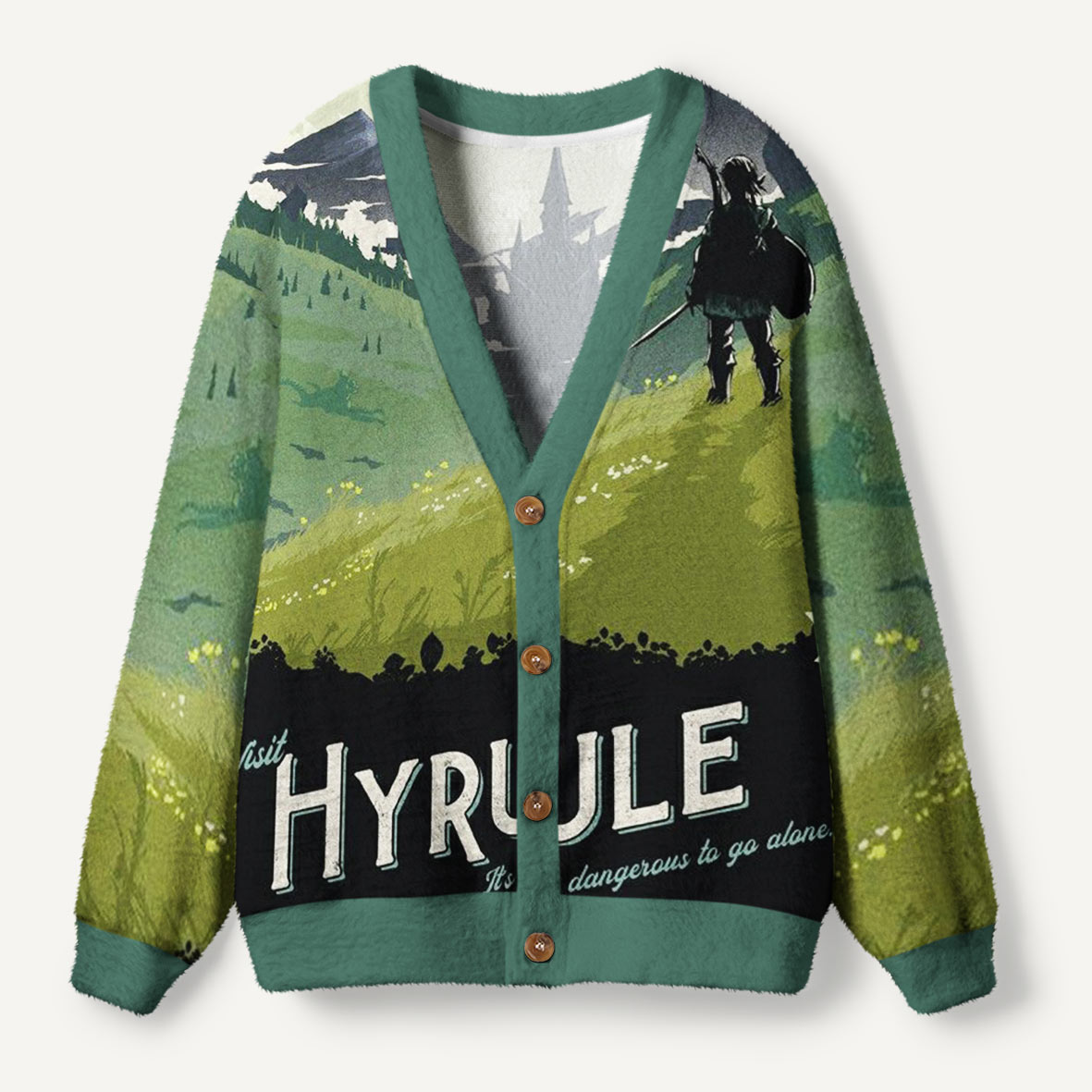 Adventure Awaits in Hyrule Ugly Cardigan Sweaters