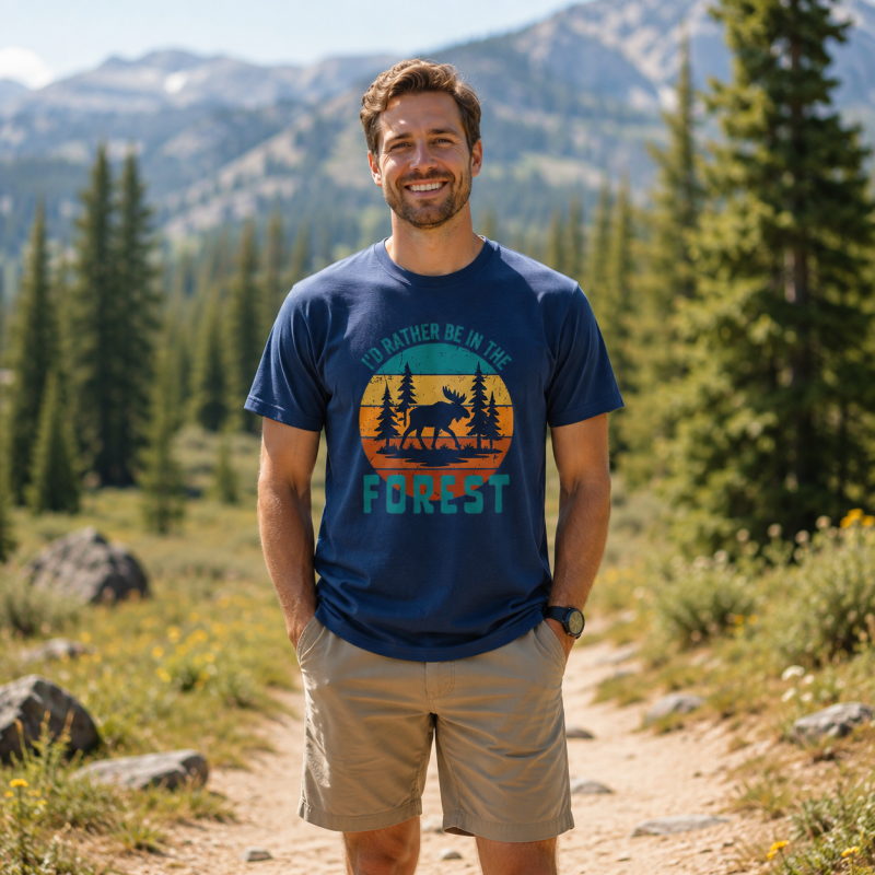I’d Rather Be in the Forest Moose Sunset T-Shirt