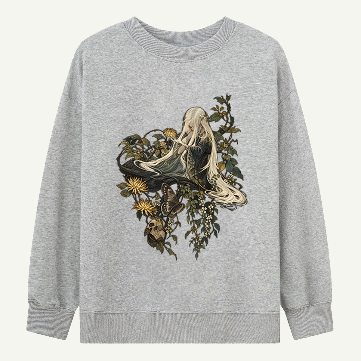 Gothic Maiden Skull Butterfly Floral Sweatshirts