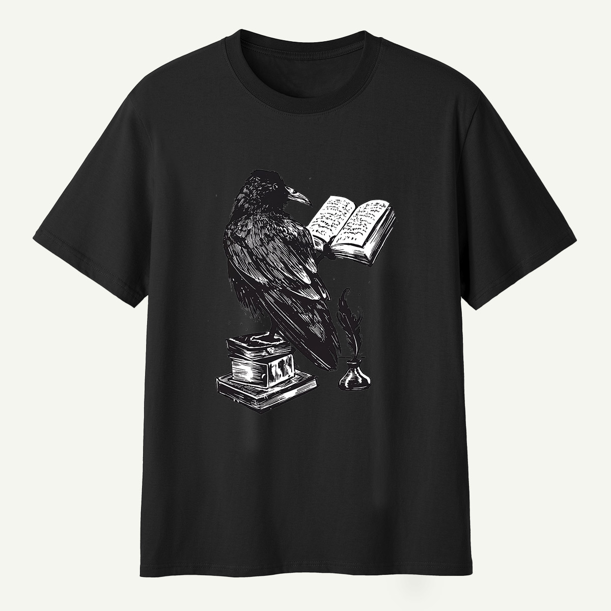 Raven Scholar Reading Books T-Shirt