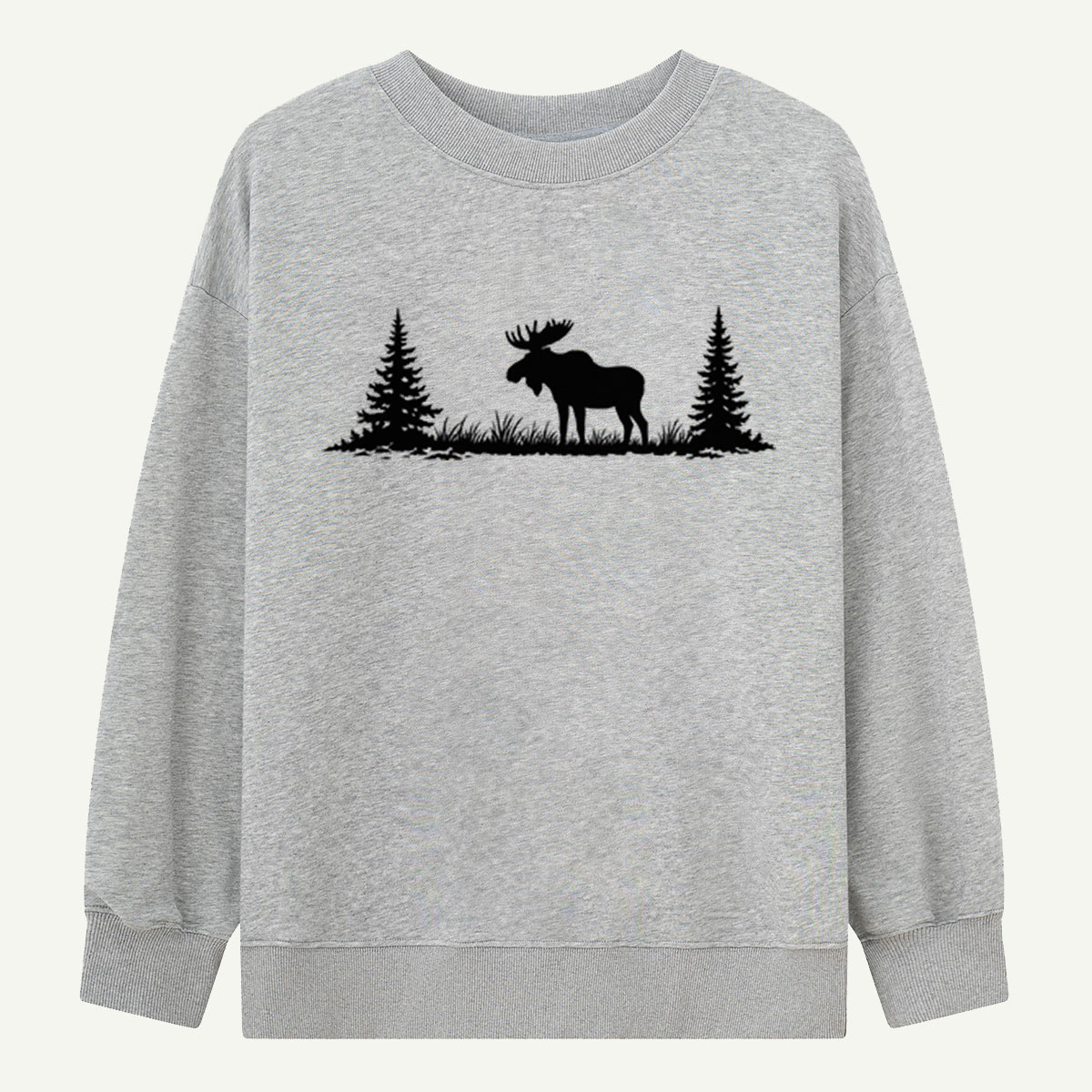 Moose In The Pines Forest Silhouette Sweatshirts