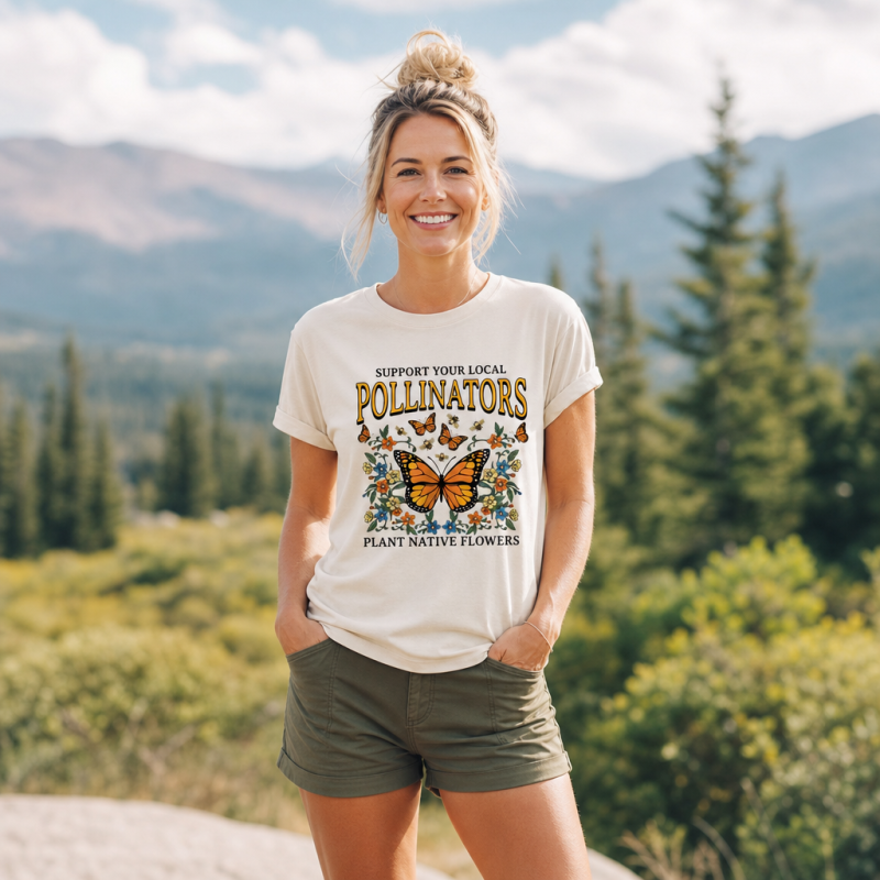 Support Your Local Pollinators Butterfly T-Shirt