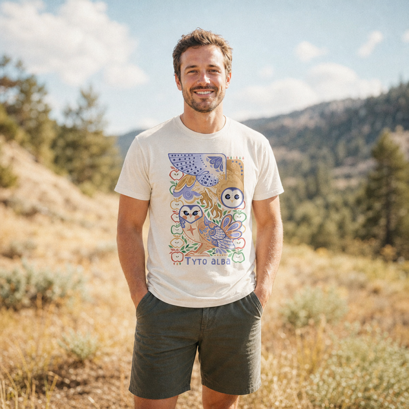 Tyto Alba Ornamental Barn Owl Art T-Shirt