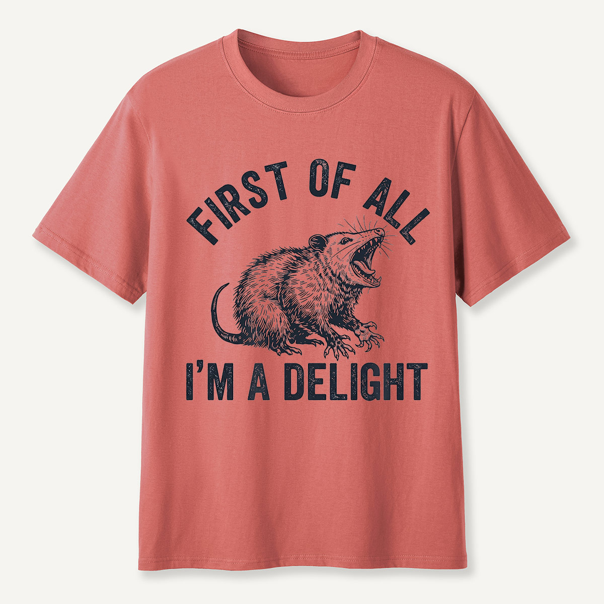 First of All I’m a Delight Possum Humor T-Shirt