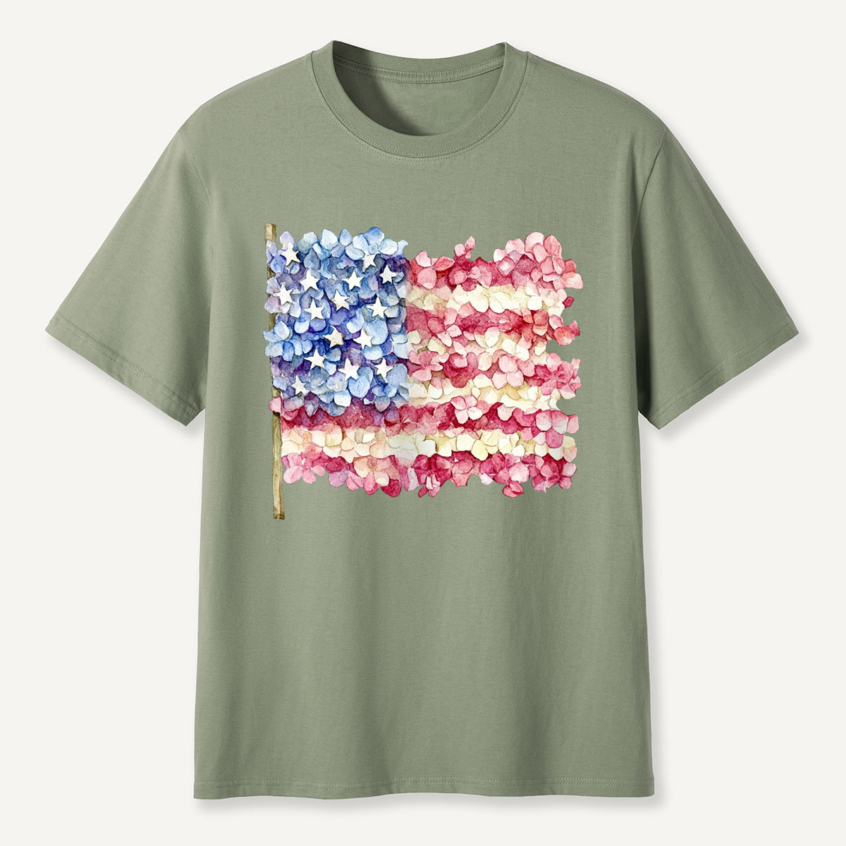 Floral American Flag T-Shirt