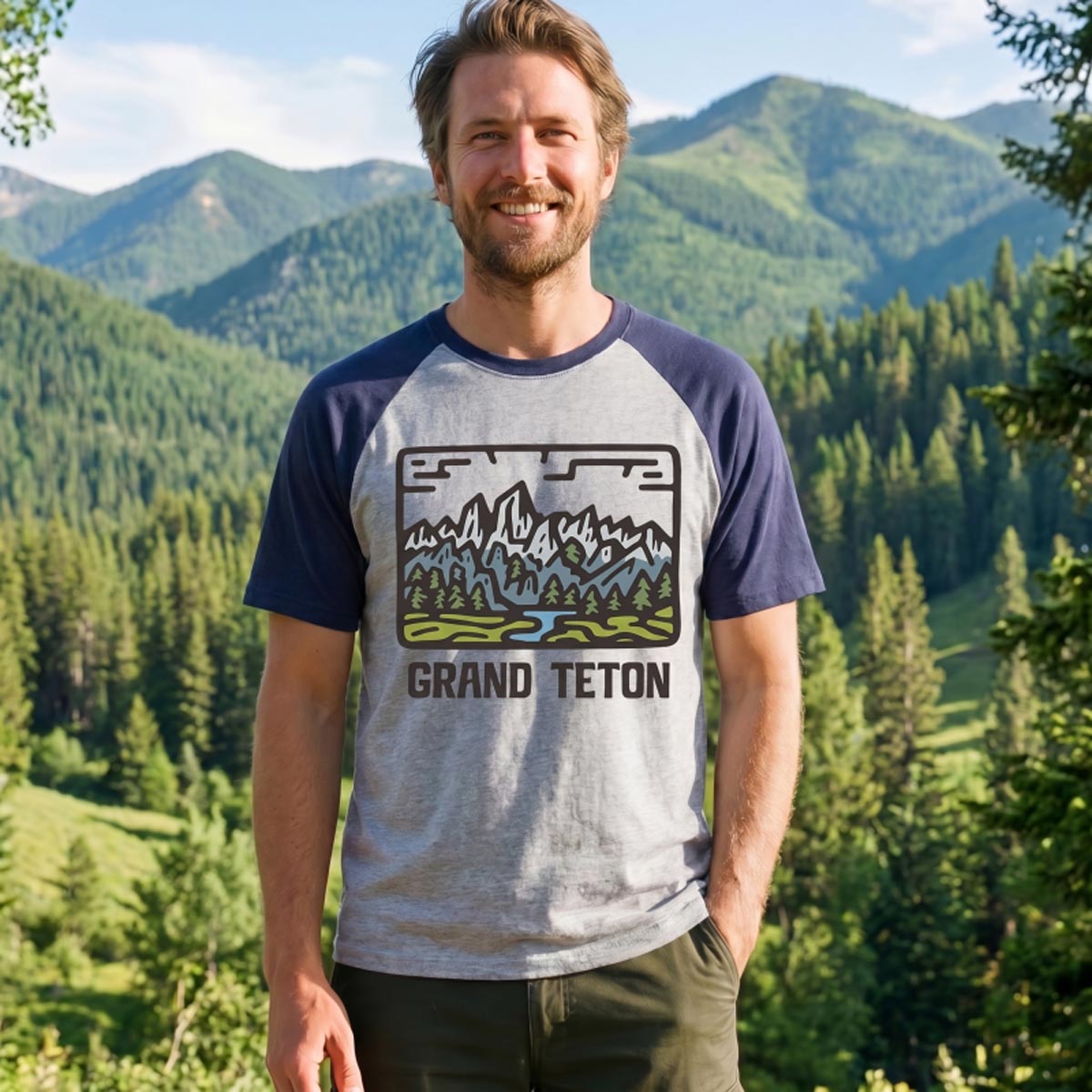 Grand Teton National Park Tee Cotton Classic Raglan T-Shirt