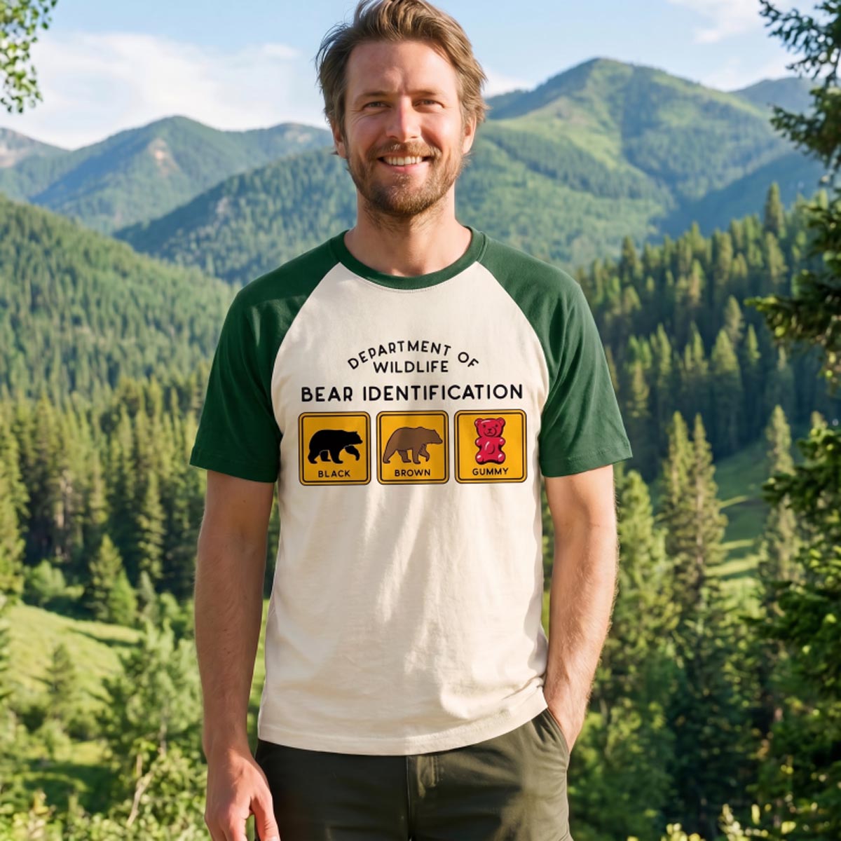 Bear Tee Cotton Classic Raglan T-Shirt
