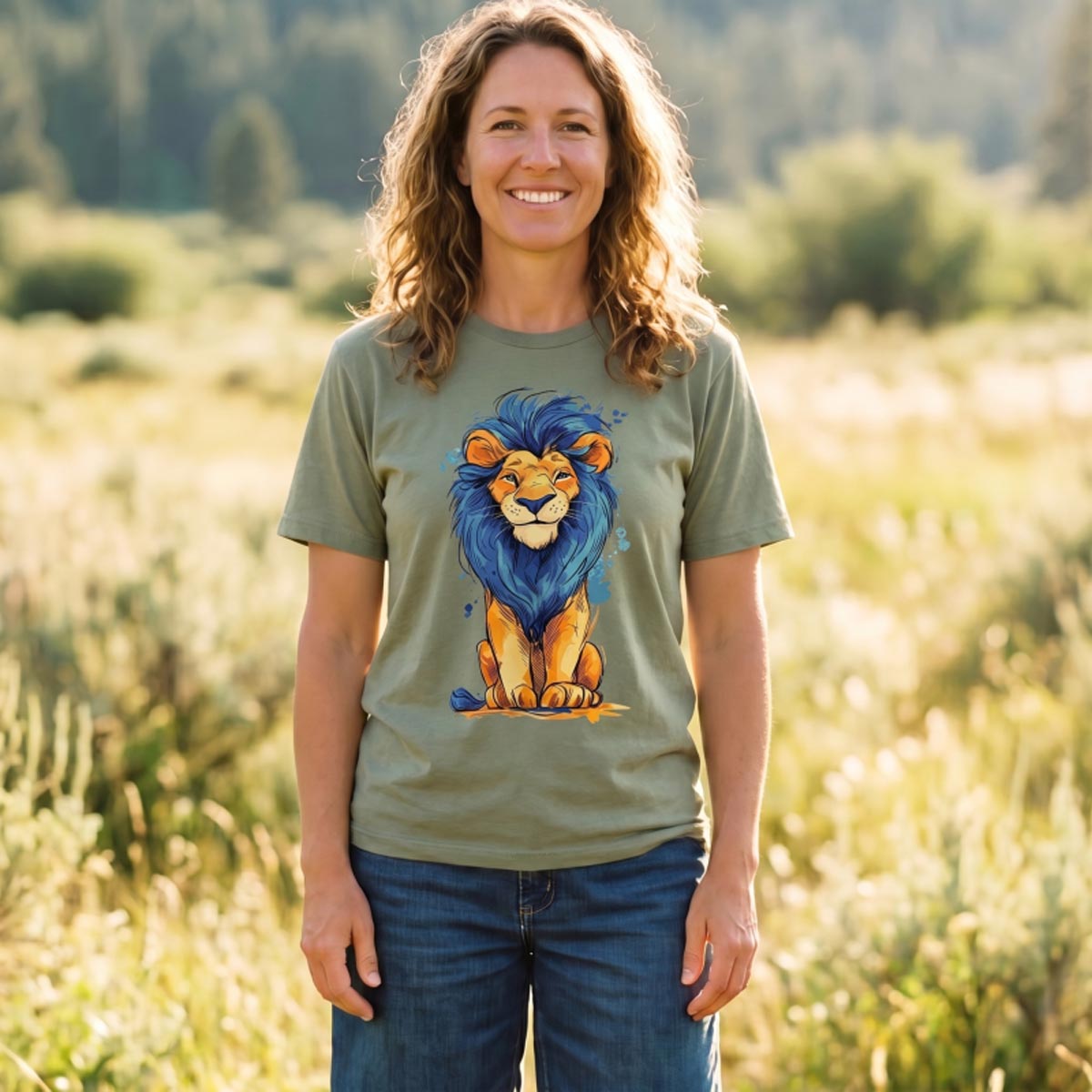 Wildlife Blue Lion T-Shirt