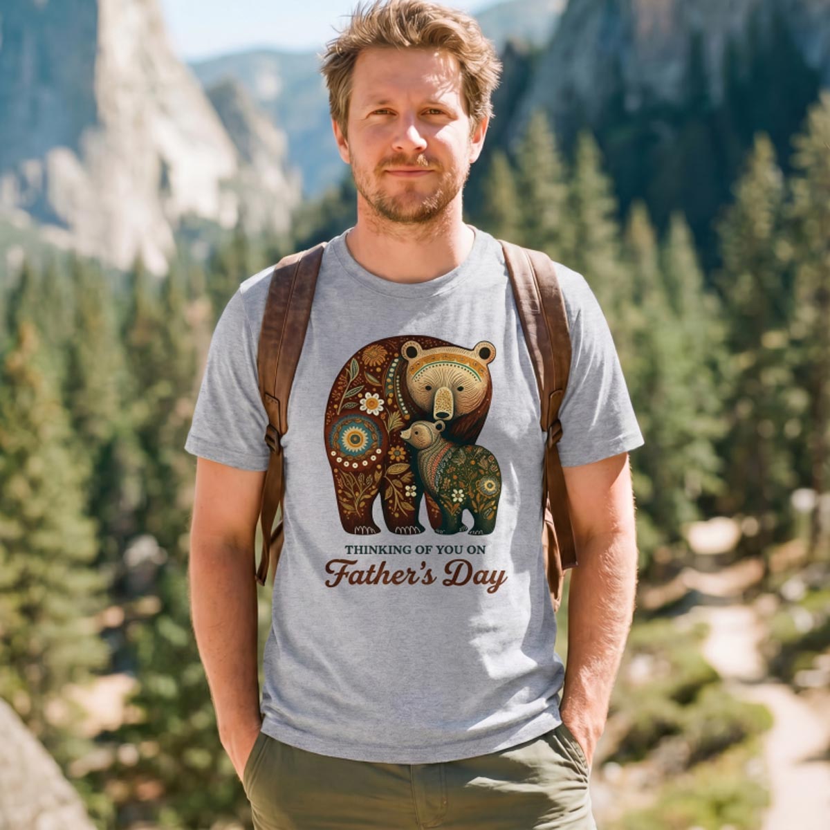 Father’s Day Bear Family Floral T-Shirt