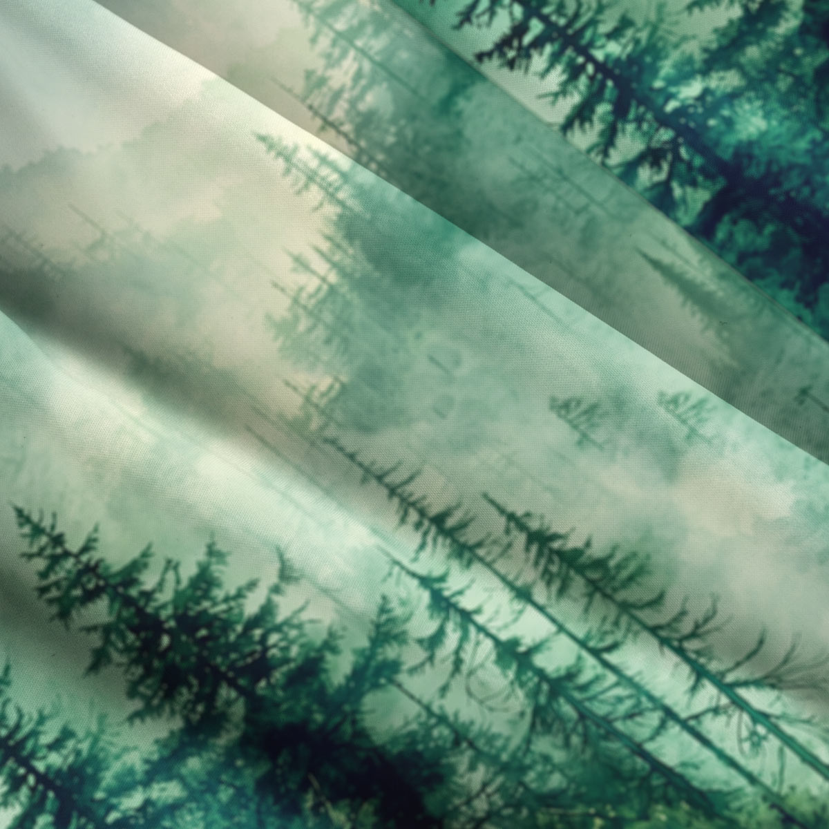Misty Pine Forest Straps Maxi Dress With Pockets