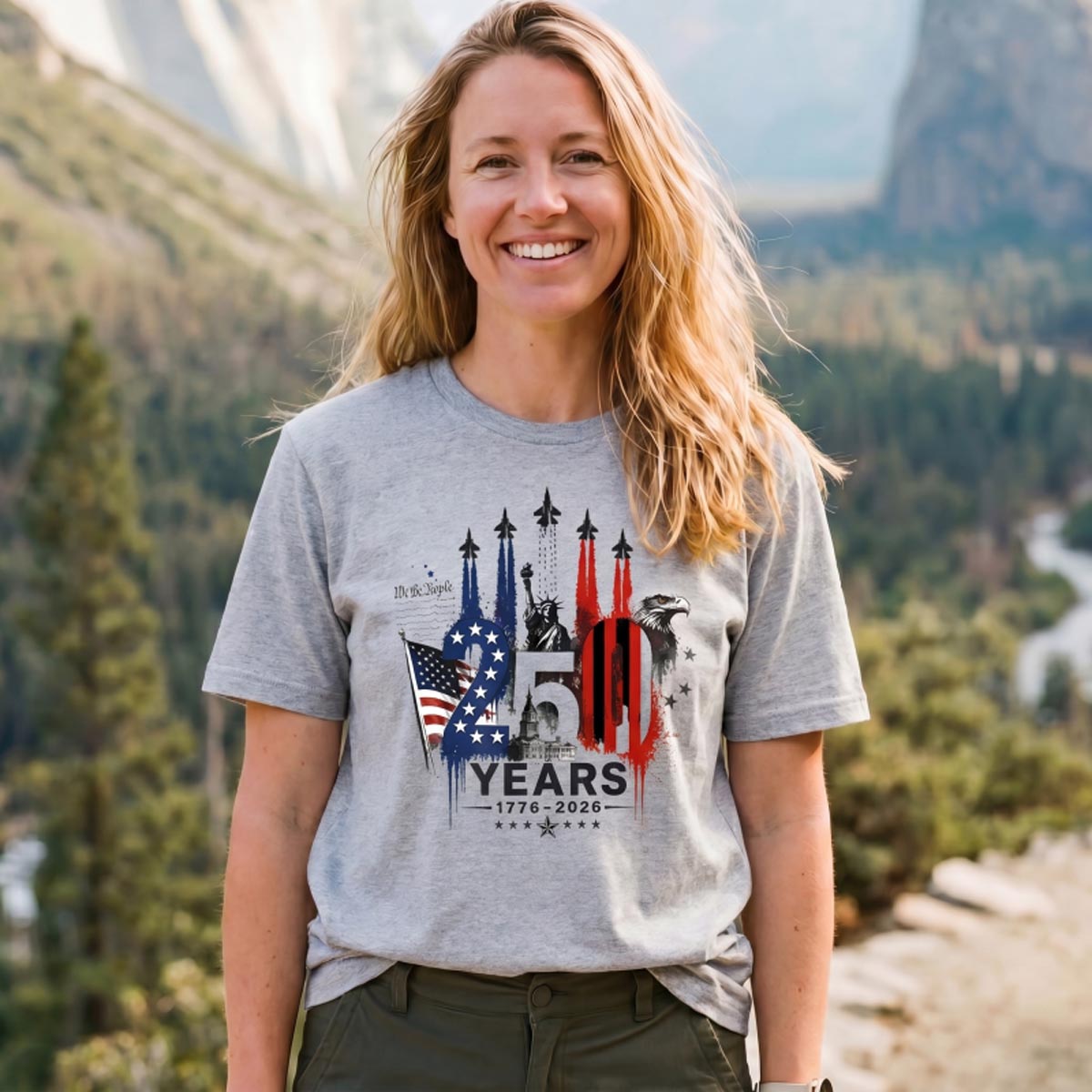 250 Years 1776‑2026 Statue of Liberty Eagle Flag T‑Shirt