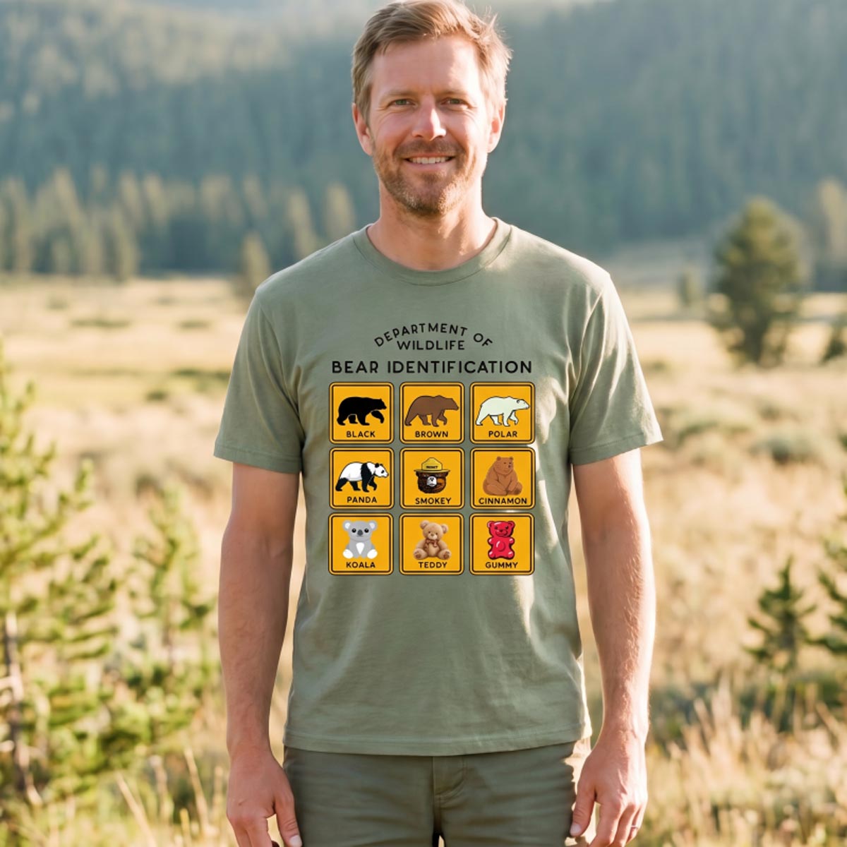 Department of Wildlife Bear Identification Grid T-Shirt