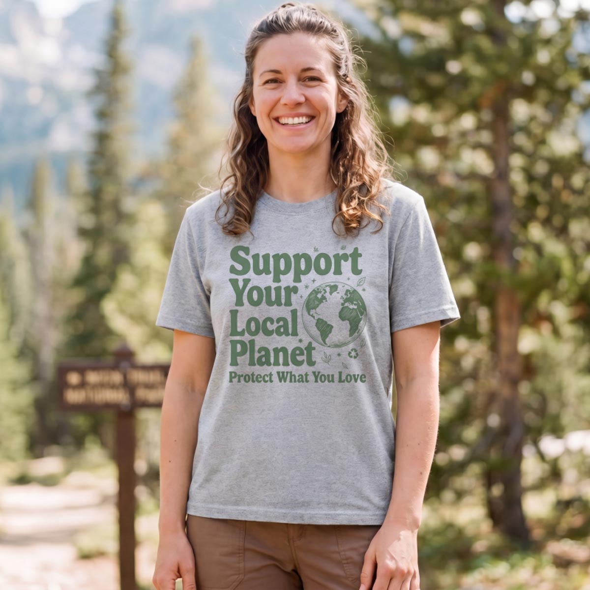 Support Your Local Planet Nature Lover T‑Shirt 