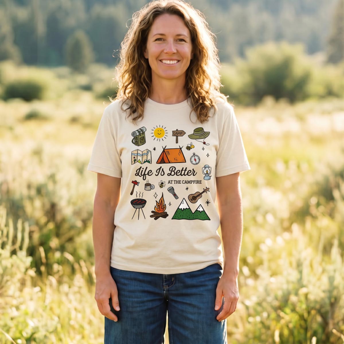 Life Is Better at the Campfire Camping T-Shirt