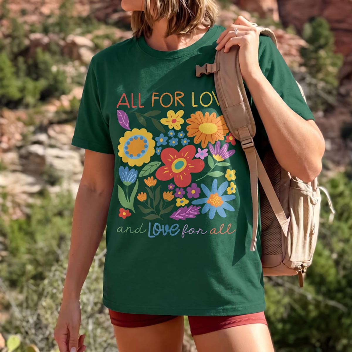 All for Love Floral Love for All T-Shirt
