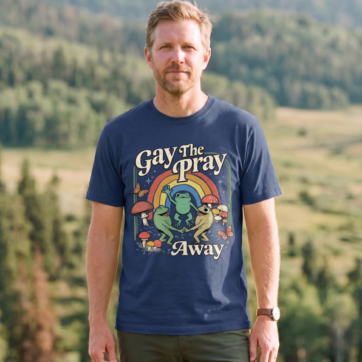 Frogs Rainbow Mushroom T-Shirt