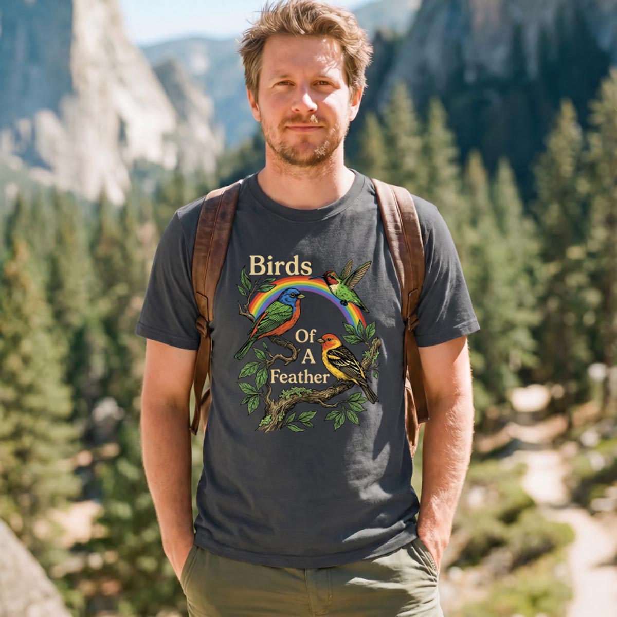 Birds Of A Feather Rainbow Birds T-Shirt