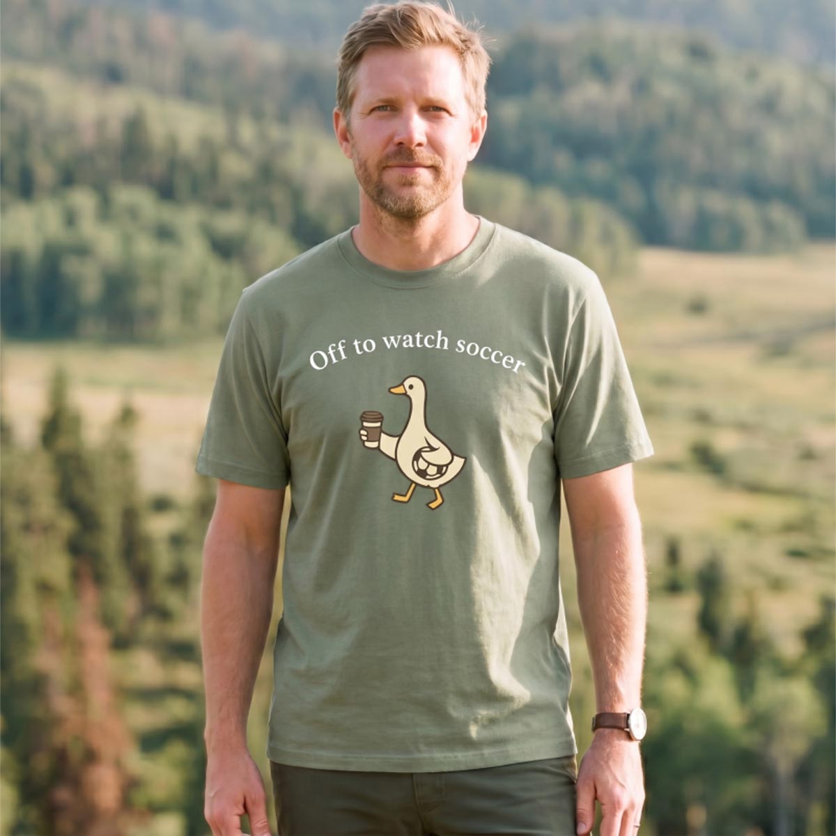 Funny Duck Soccer T‑Shirt