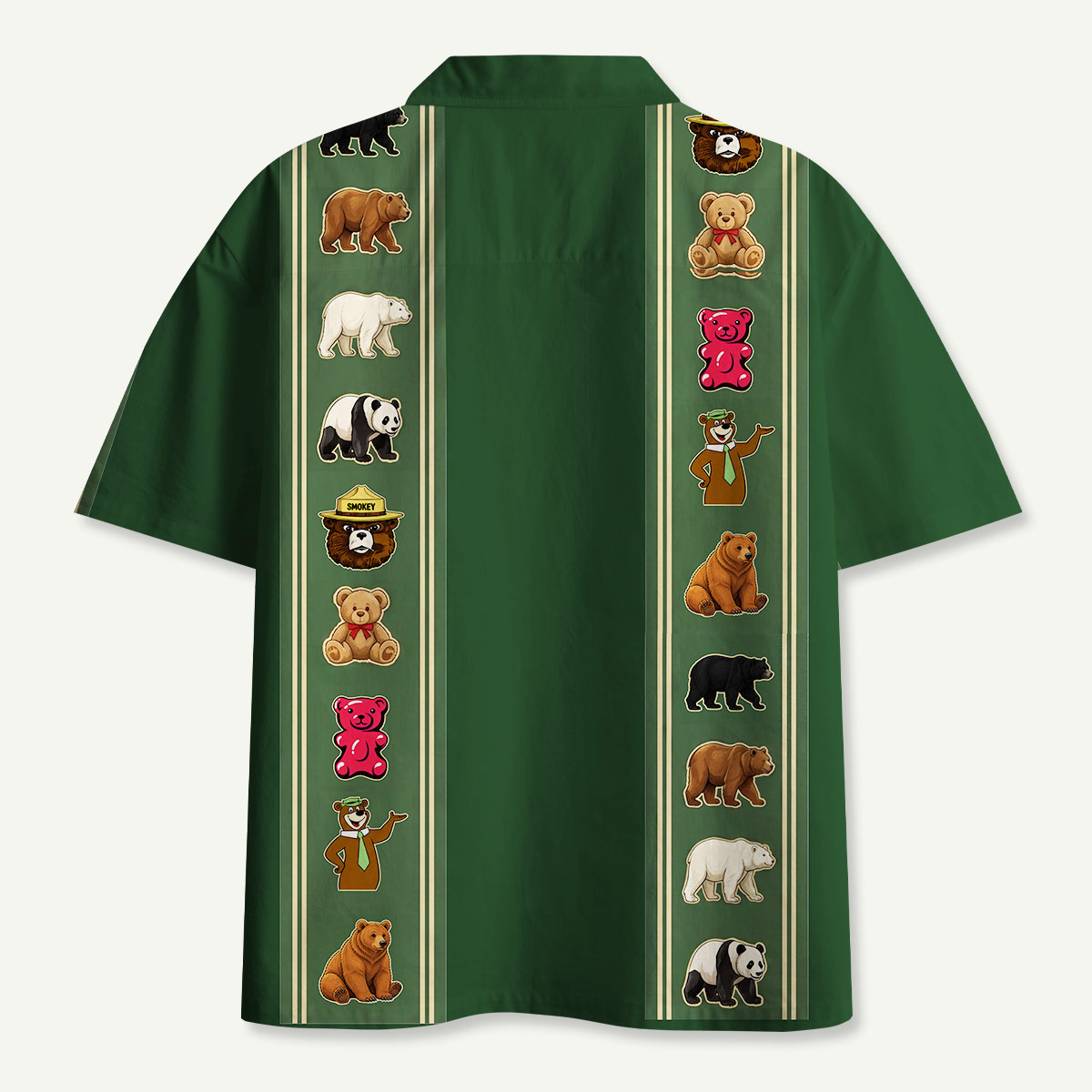Department of Wildlife Bear Identification Hawaii Button Up Pocket Shirt
