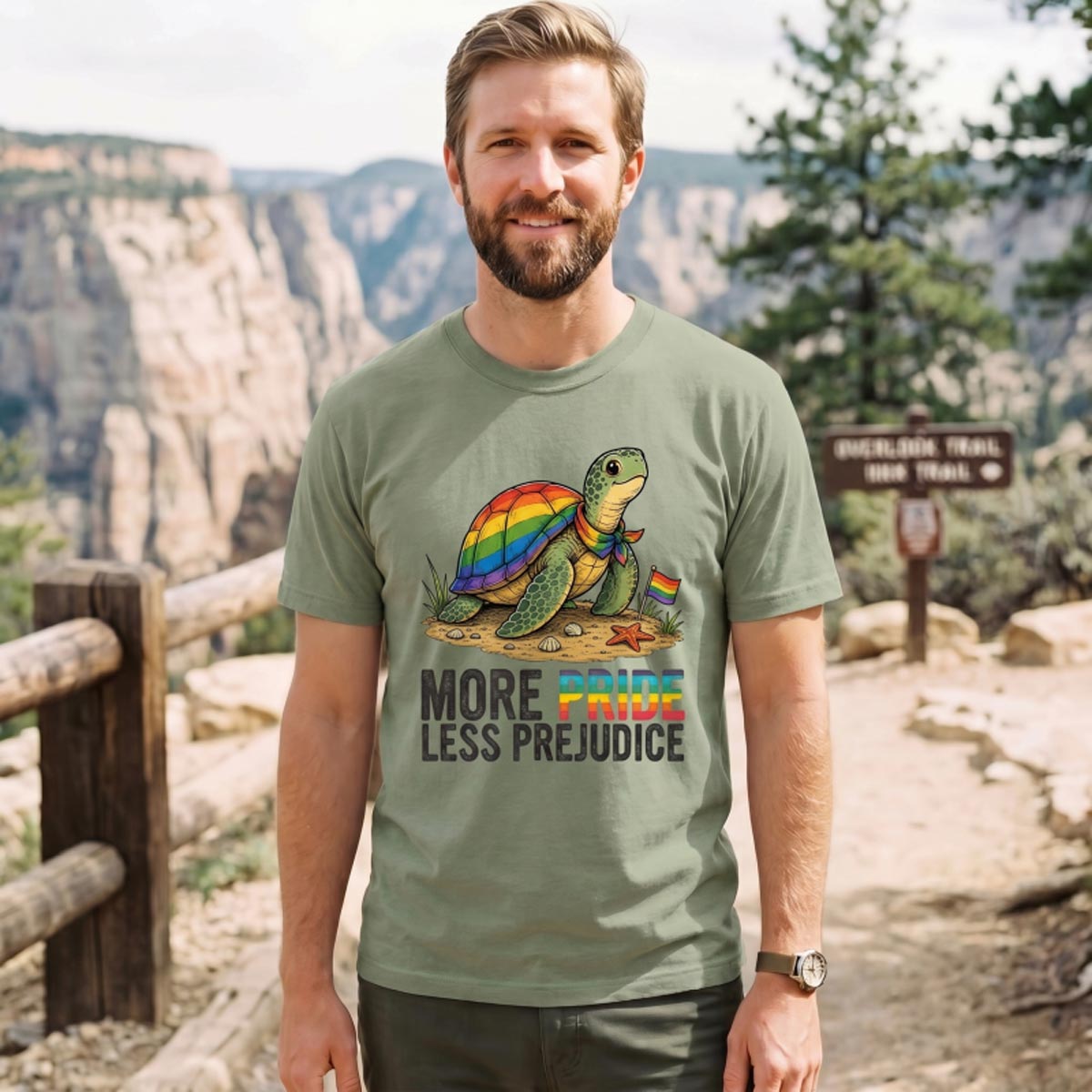 More Pride Less Prejudice Turtle T-Shirt