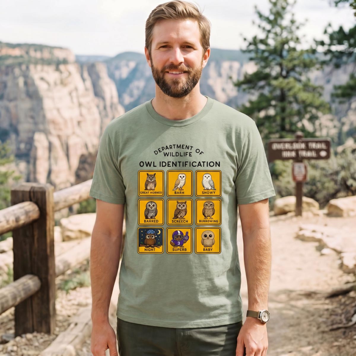 Department of Wildlife Owl Identification T-Shirt