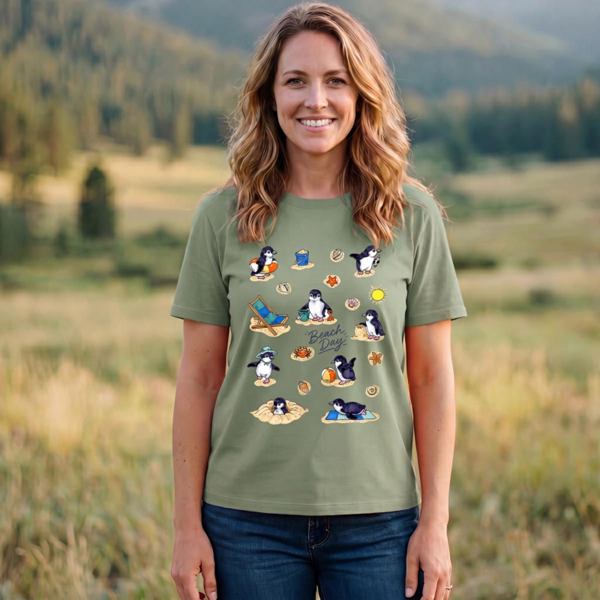 Penguin Beach Day T-Shirt