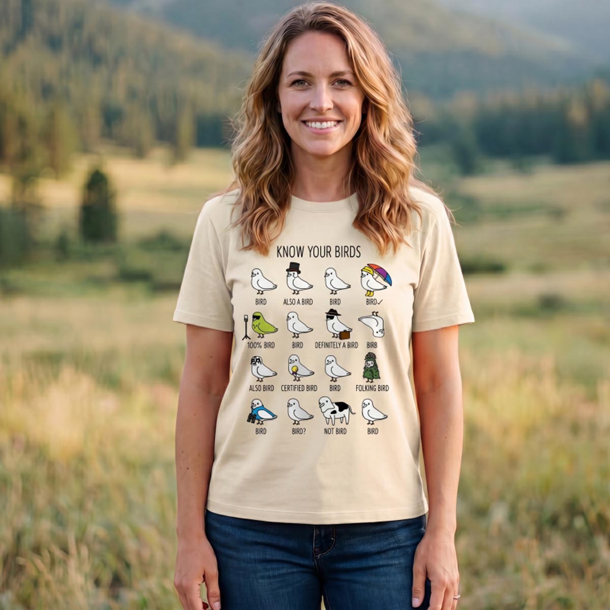 Know Your Birds Bird Chart T-shirt