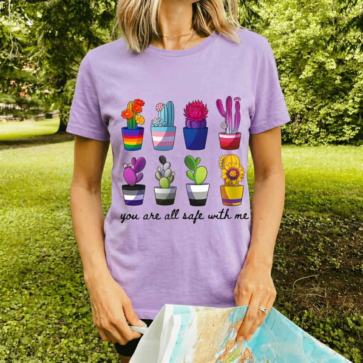 You Are Safe With Me Cactus T-shirt