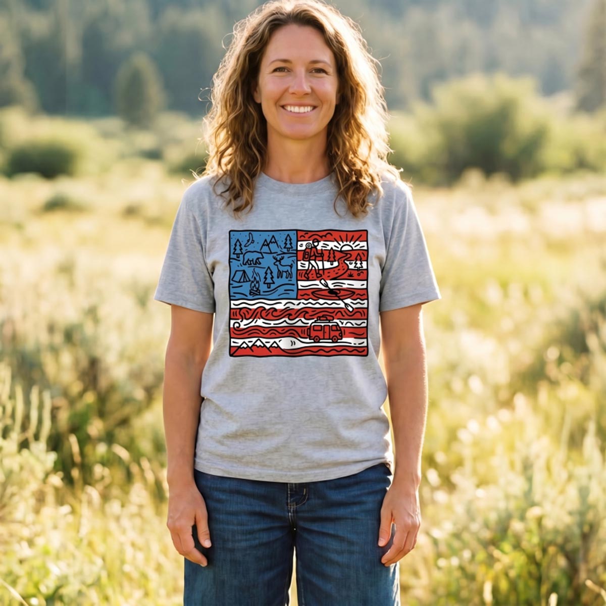 Outdoor Adventure Flag T-Shirt