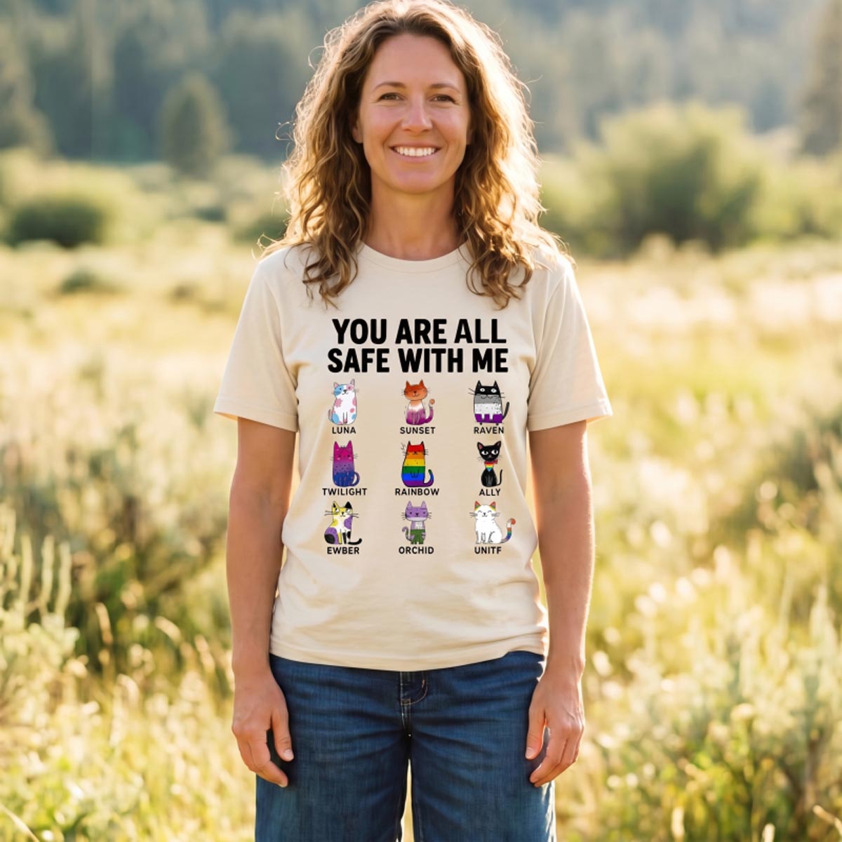 You Are Safe With Me Cat T-shirt