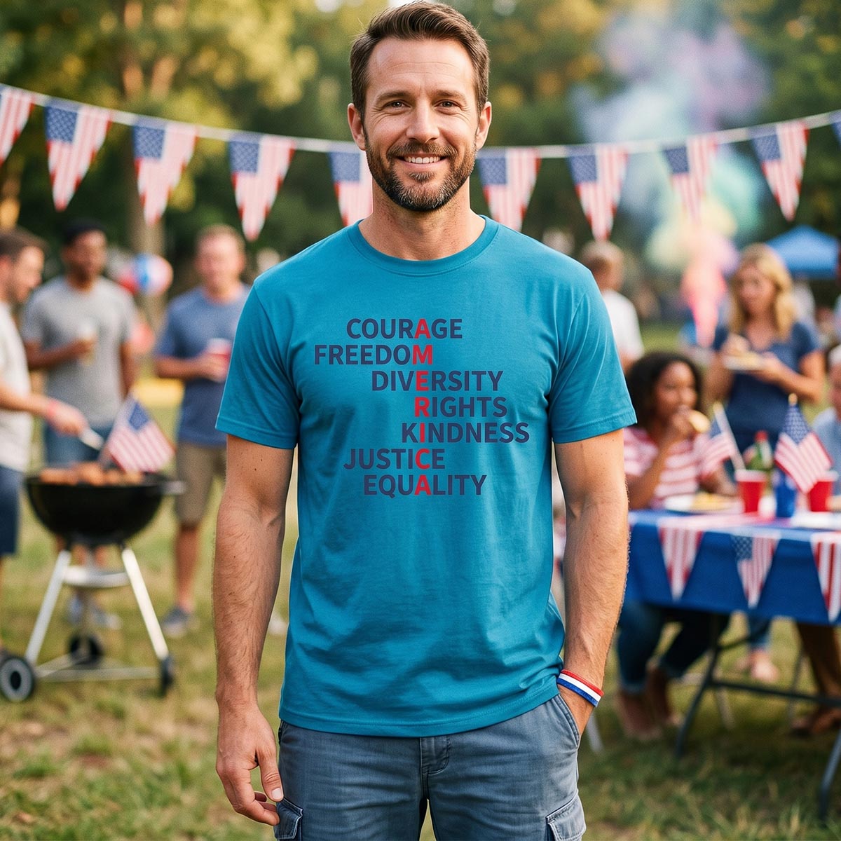 Courage Freedom Diversity Rights Tee