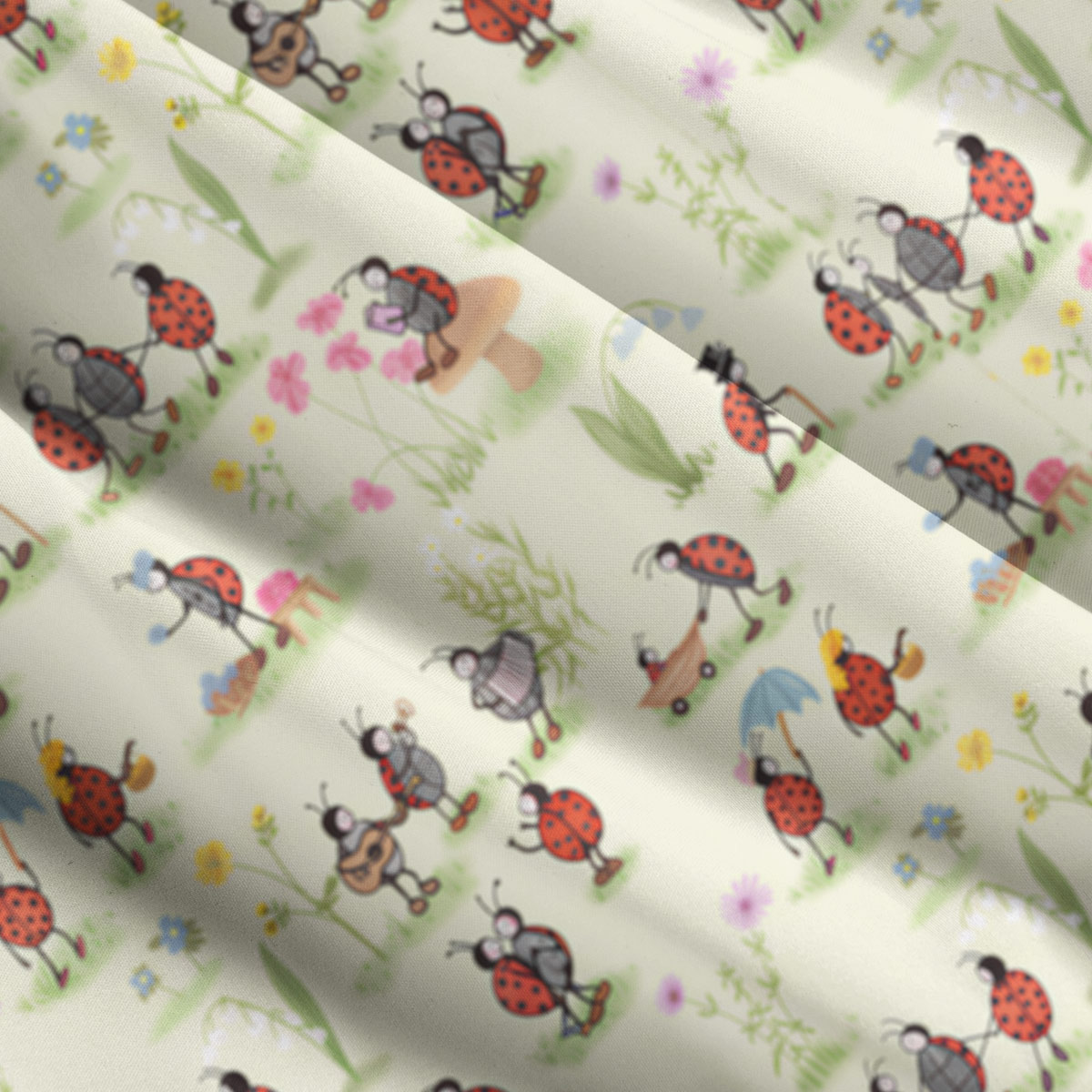 Ladybug and Flower Straps Maxi Dress With Pockets