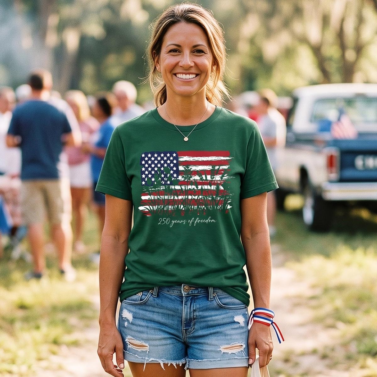 Vintage American Flag 250 Years of Freedom T-Shirt