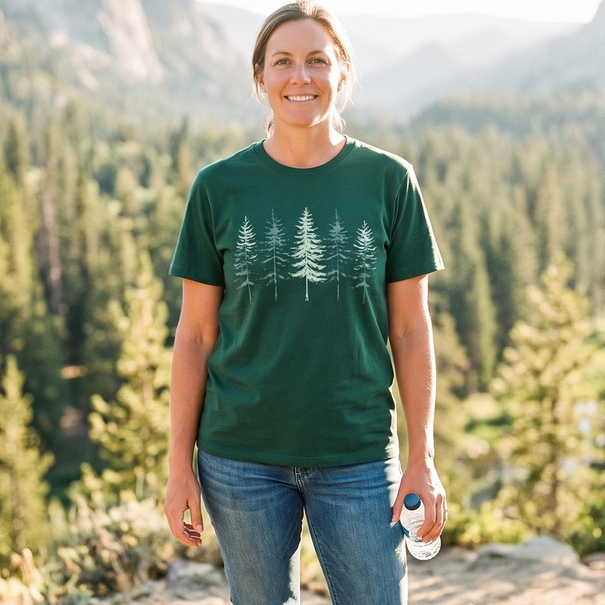 Minimal Pine Forest Silhouette T-Shirt