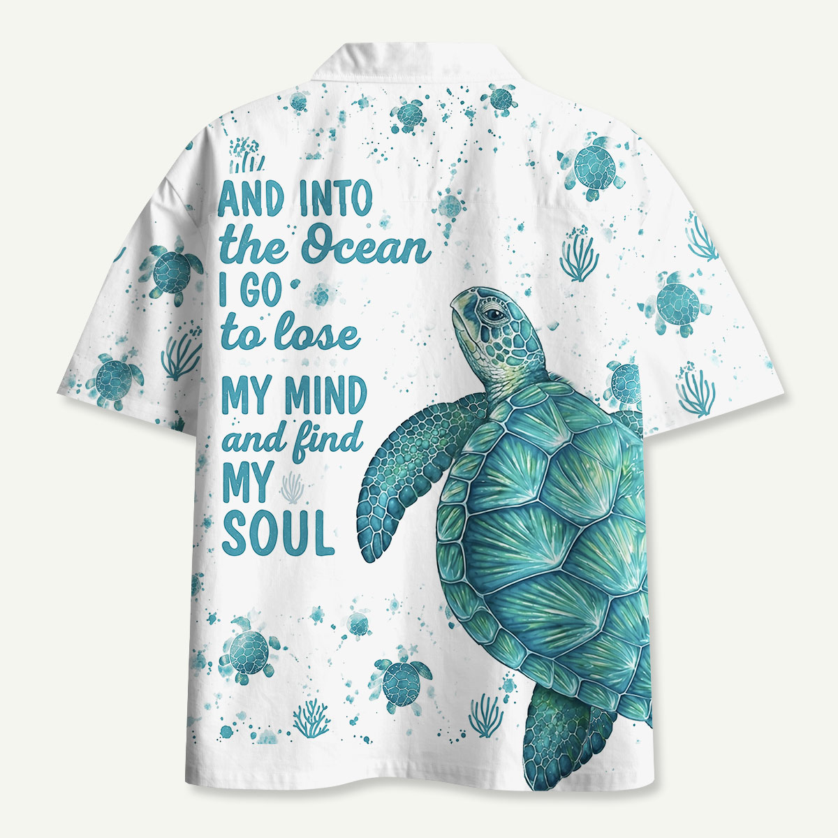 Sea Turtle Ocean Quote Hawaii Button Up Pocket Shirt