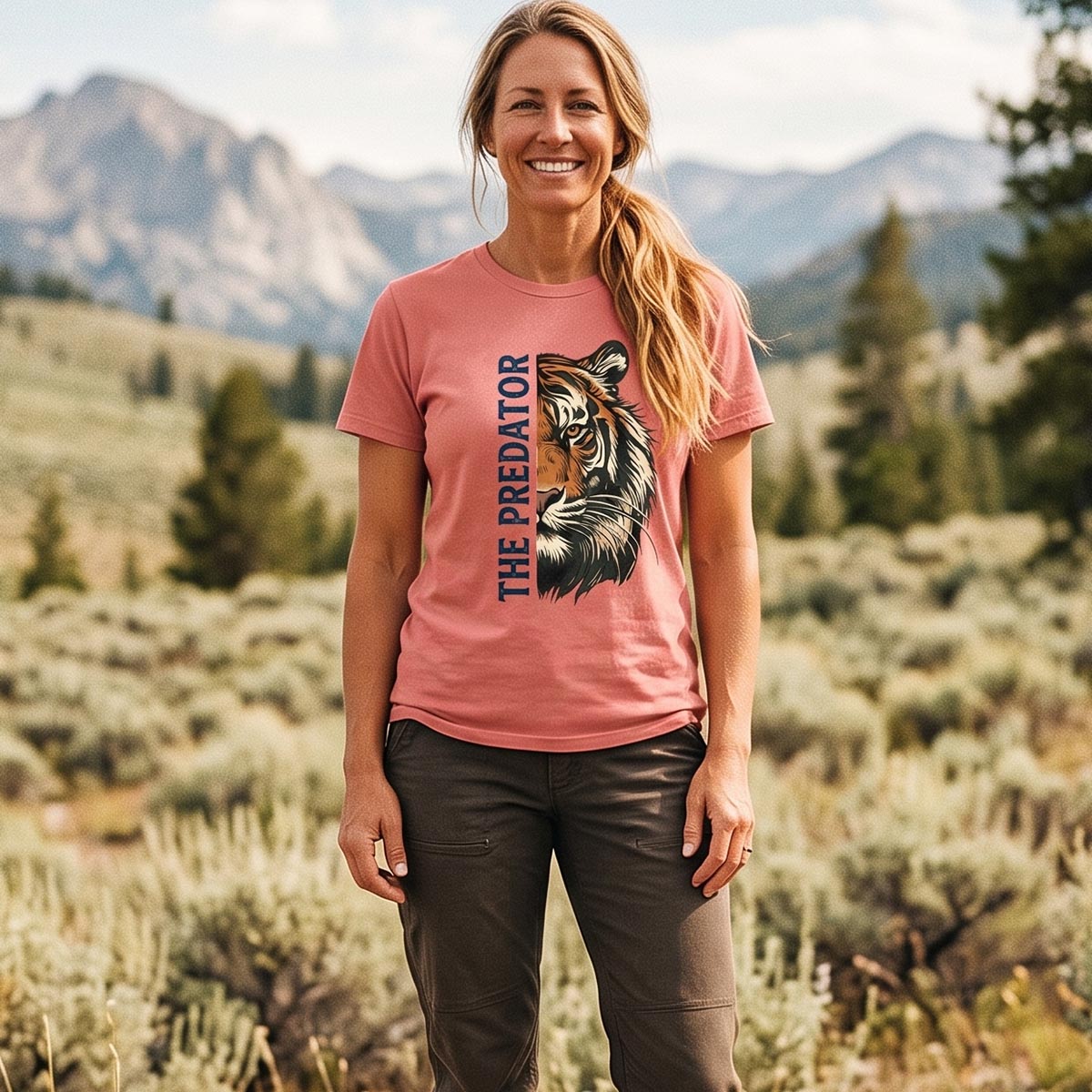 Half Face Tiger Predator T-Shirt