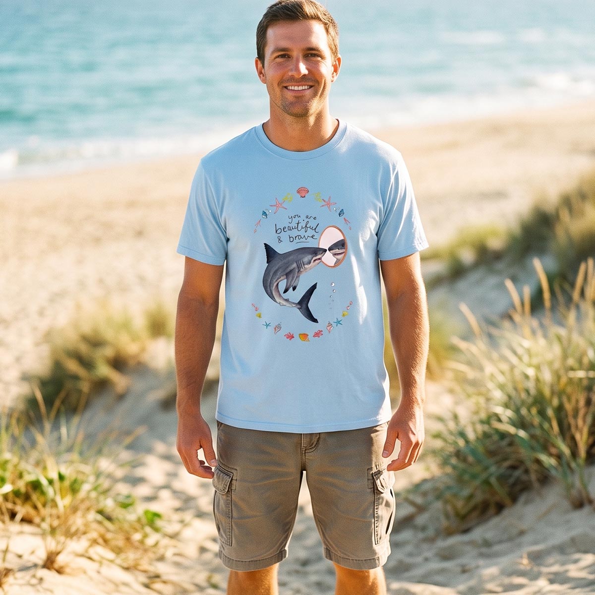 Beautiful and Brave Shark T-Shirt