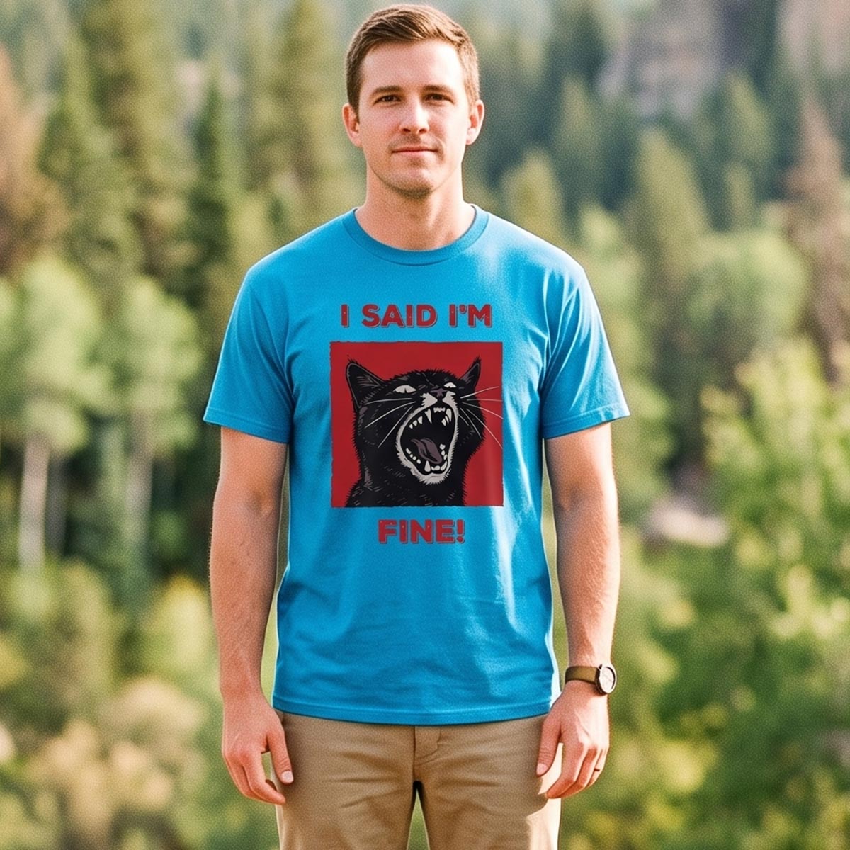I Said I'm Fine! Funny Black Cat T-Shirt