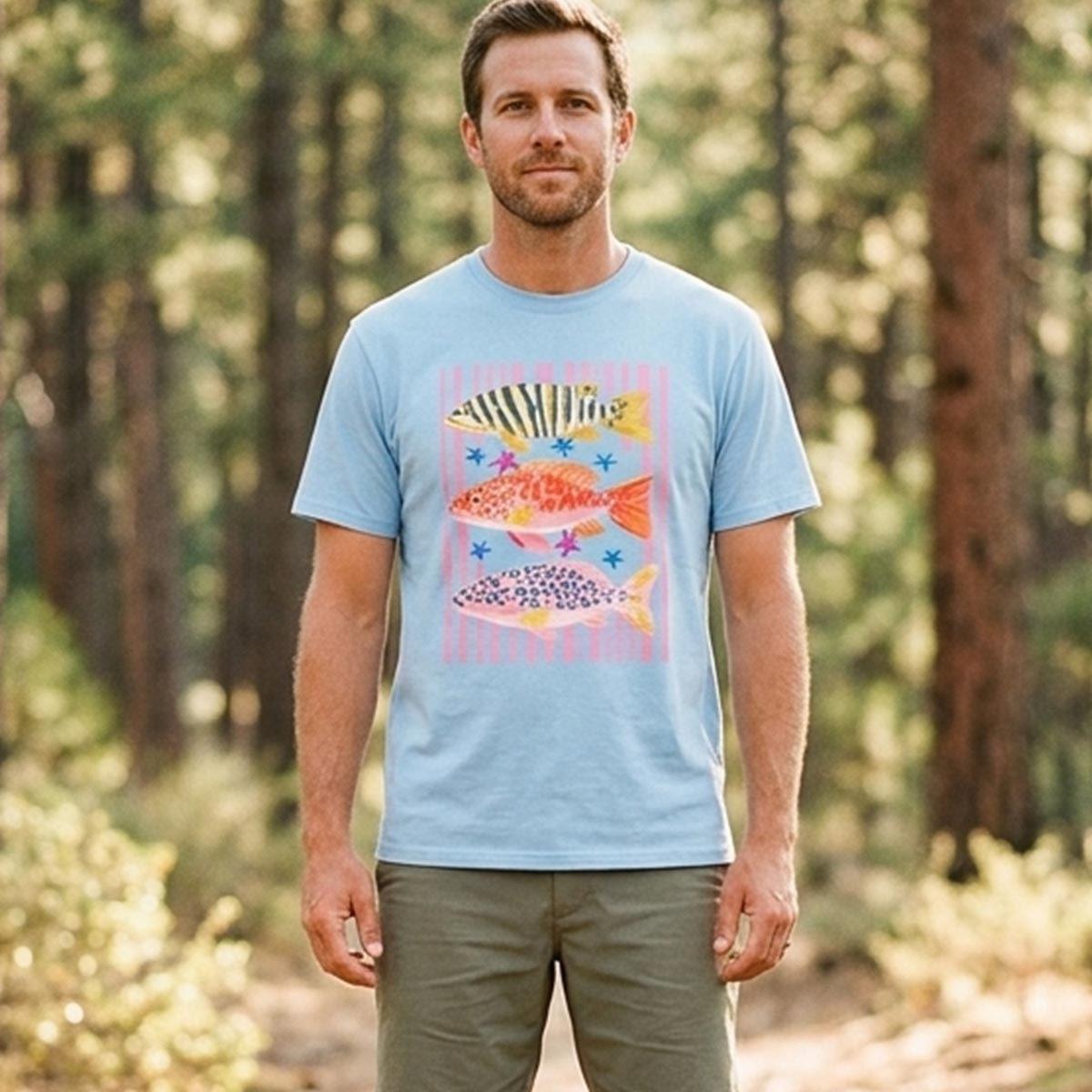 Striped Ocean Fish T-Shirt