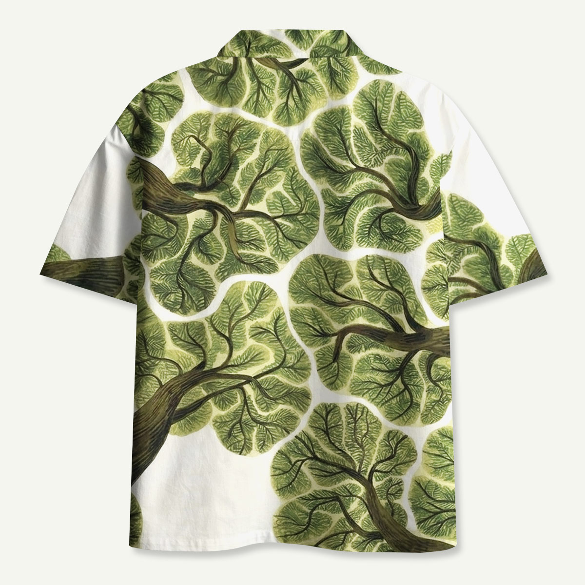 Nature Forest Green Tree Canopy Hawaii Button Up Pocket Shirt