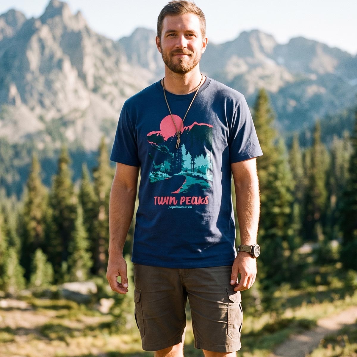 Mountain Sunset Outdoor Forest T-Shirt