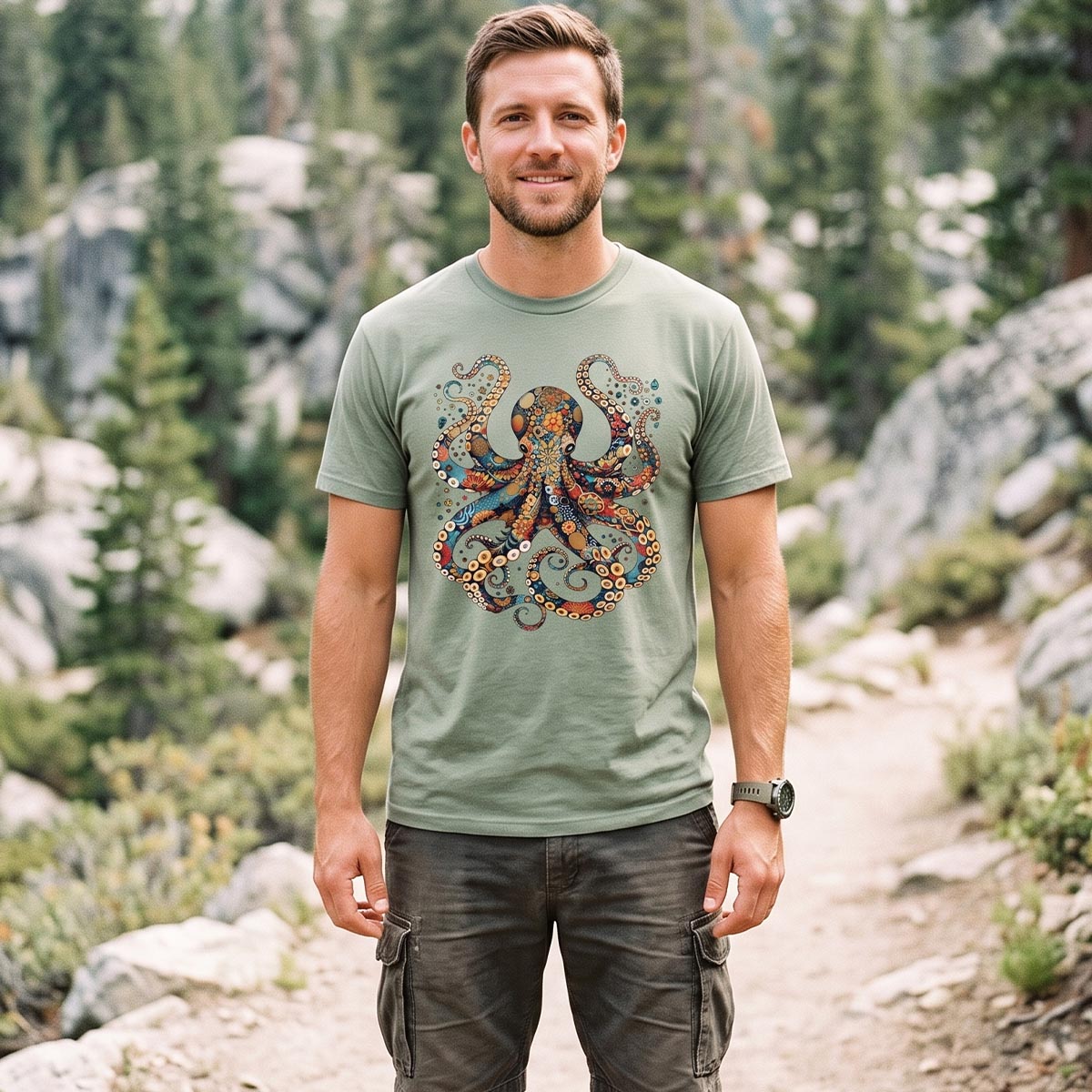Ocean Octopus Artistic T-Shirt